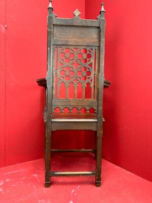 Chair style Gothic - Style en Oak wood, France 19 th century ( Anno 1885 )