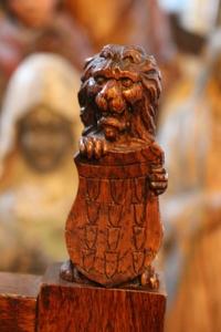 Chair  style Gothic - Style en Oak wood, Belgium 19th century