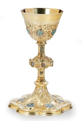 Chalice style Gothic - Style en Silver Enamel, Paris France 19 th century