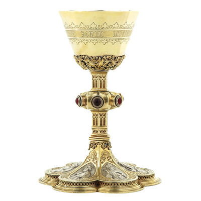 Chalice style Gothic - Style en Silver / Stones, Belgium  19 th century