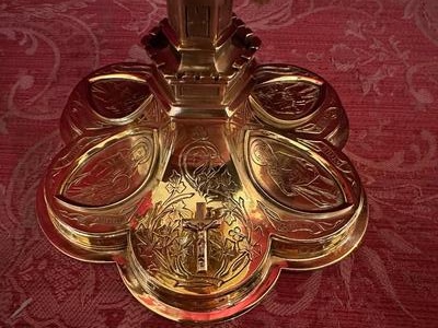 Chalice style Gothic - Style en Silver / Gilt / Polished and Varnished , Belgium  19 th century