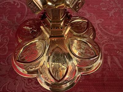Chalice style Gothic - Style en Silver / Gilt / Polished and Varnished , Belgium  19 th century