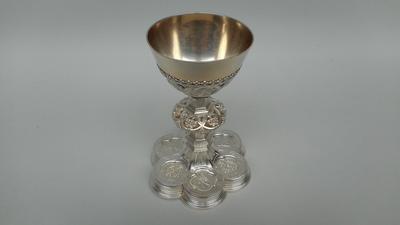 Chalice  style Gothic - Style en Silver Cuppa / Brass Silver Plated, Belgium 19 th century