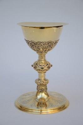 Chalice By Billiaux-Grosse  style Gothic - style en Full - Silver Gilt, Billiaux-Grosse (Brussels)