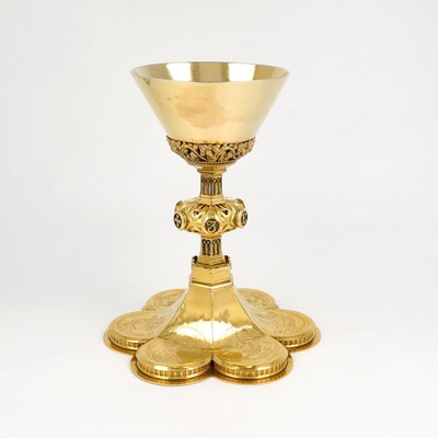 1 Gothic - Style Chalice By : J. Van Roosmalen & Zn. Full Silver Cuppa.