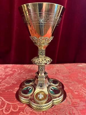 1 Gothic - Style Chalice By : Silversmith J. MüLler Aachen - Germany With Original Case