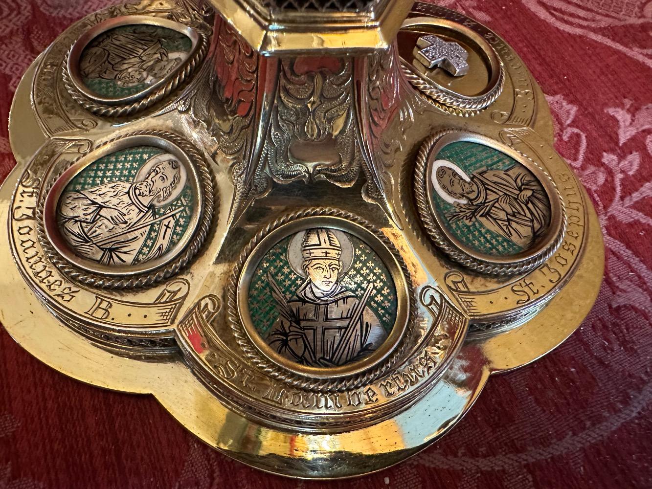 1 Gothic - Style Chalice By : Silversmith J. MüLler Aachen - Germany With Original Case