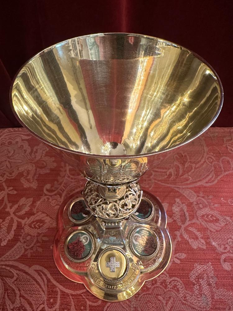 1 Gothic - Style Chalice By : Silversmith J. MüLler Aachen - Germany With Original Case