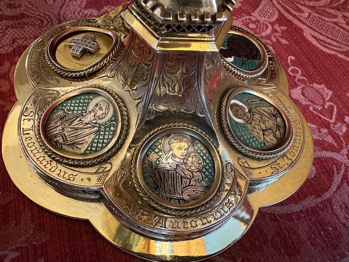 1 Gothic - Style Chalice By : Silversmith J. MüLler Aachen - Germany With Original Case