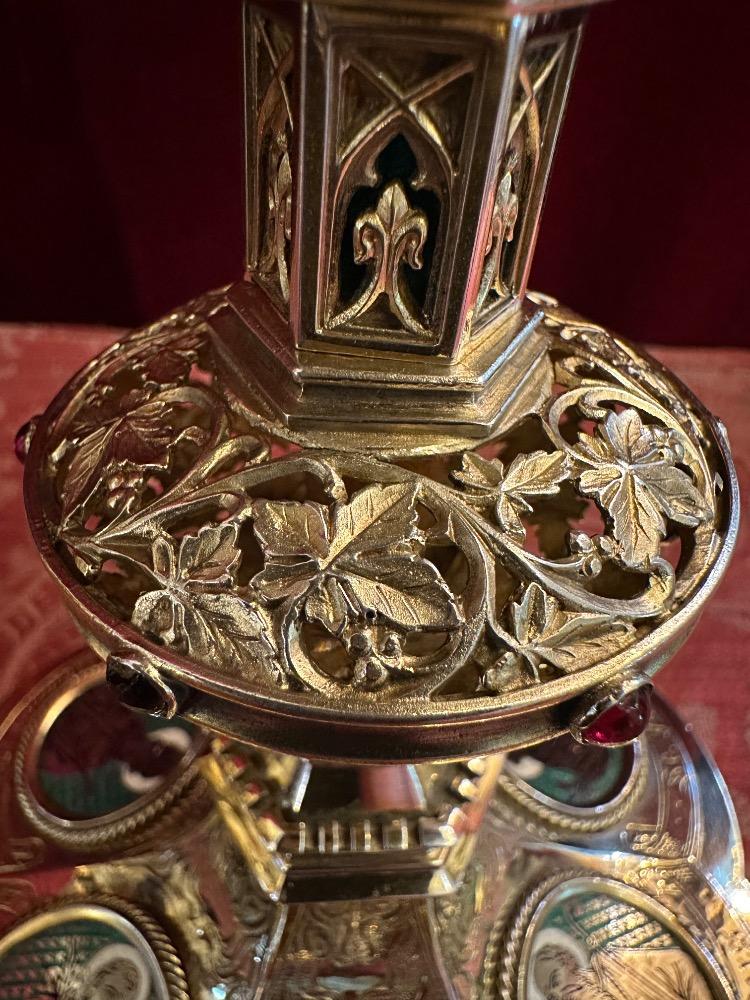 1 Gothic - Style Chalice By : Silversmith J. MüLler Aachen - Germany With Original Case