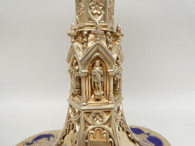 Chalice Expected Soon ! style Gothic - Style en Full - Silver / Enamel, Belgium  19 th century