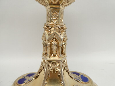 Chalice Expected Soon ! style Gothic - Style en Full - Silver / Enamel, Belgium  19 th century