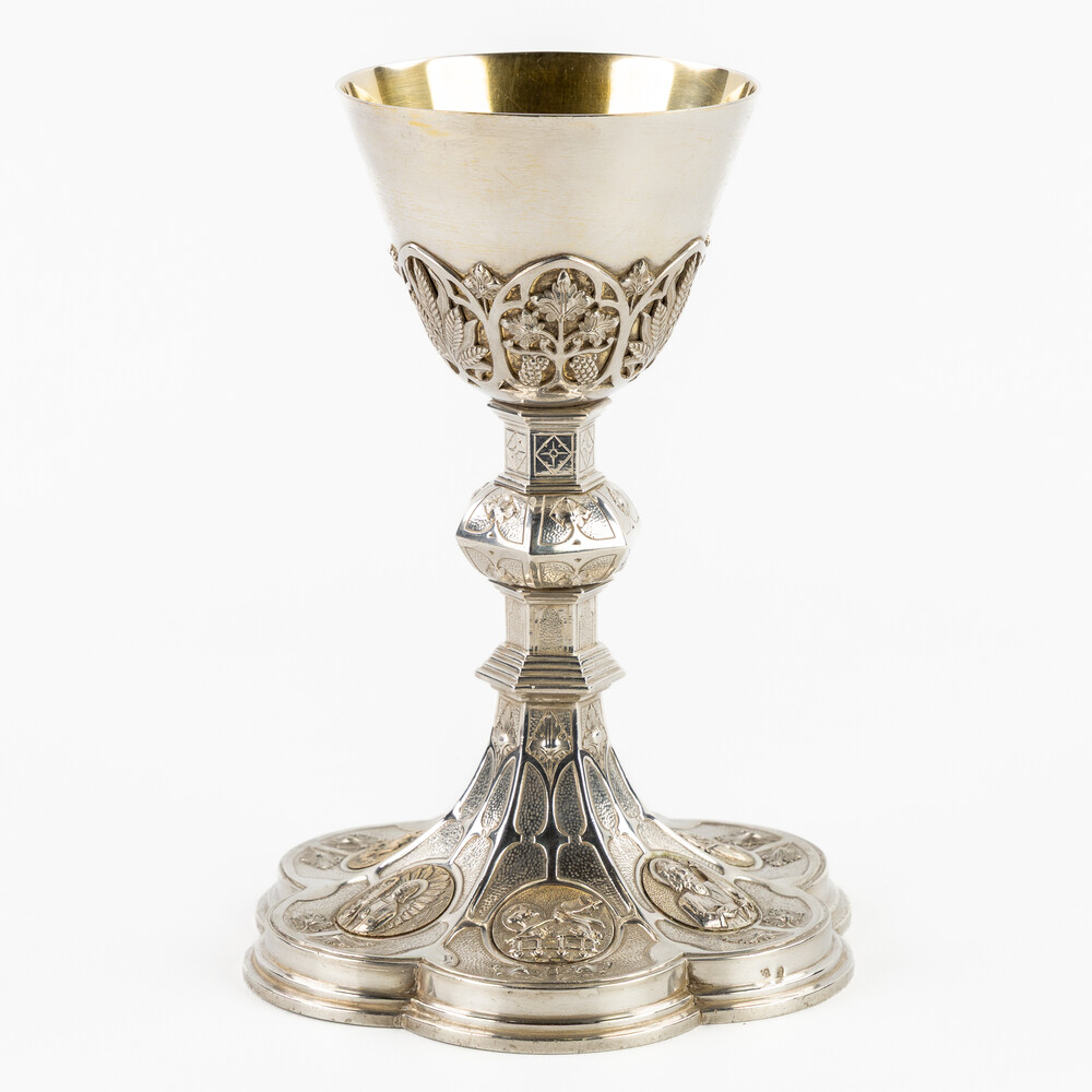 1 Gothic - Style Chalice With Original Case. By Silversmith : Delheid FrèRes