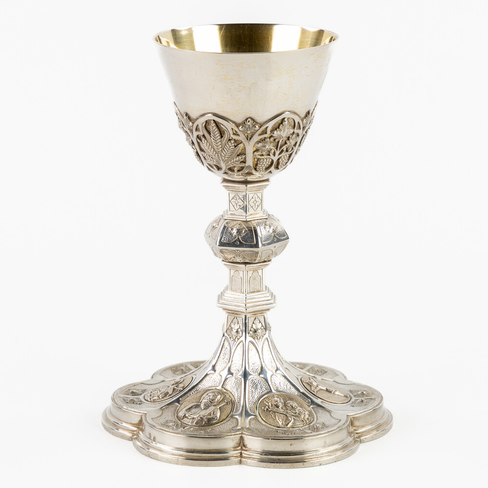 1 Gothic - Style Chalice With Original Case. By Silversmith : Delheid FrèRes