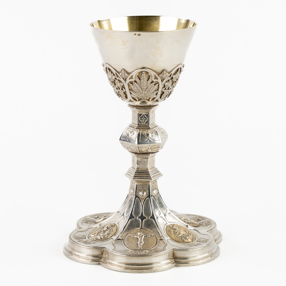 1 Gothic - Style Chalice With Original Case. By Silversmith : Delheid FrèRes