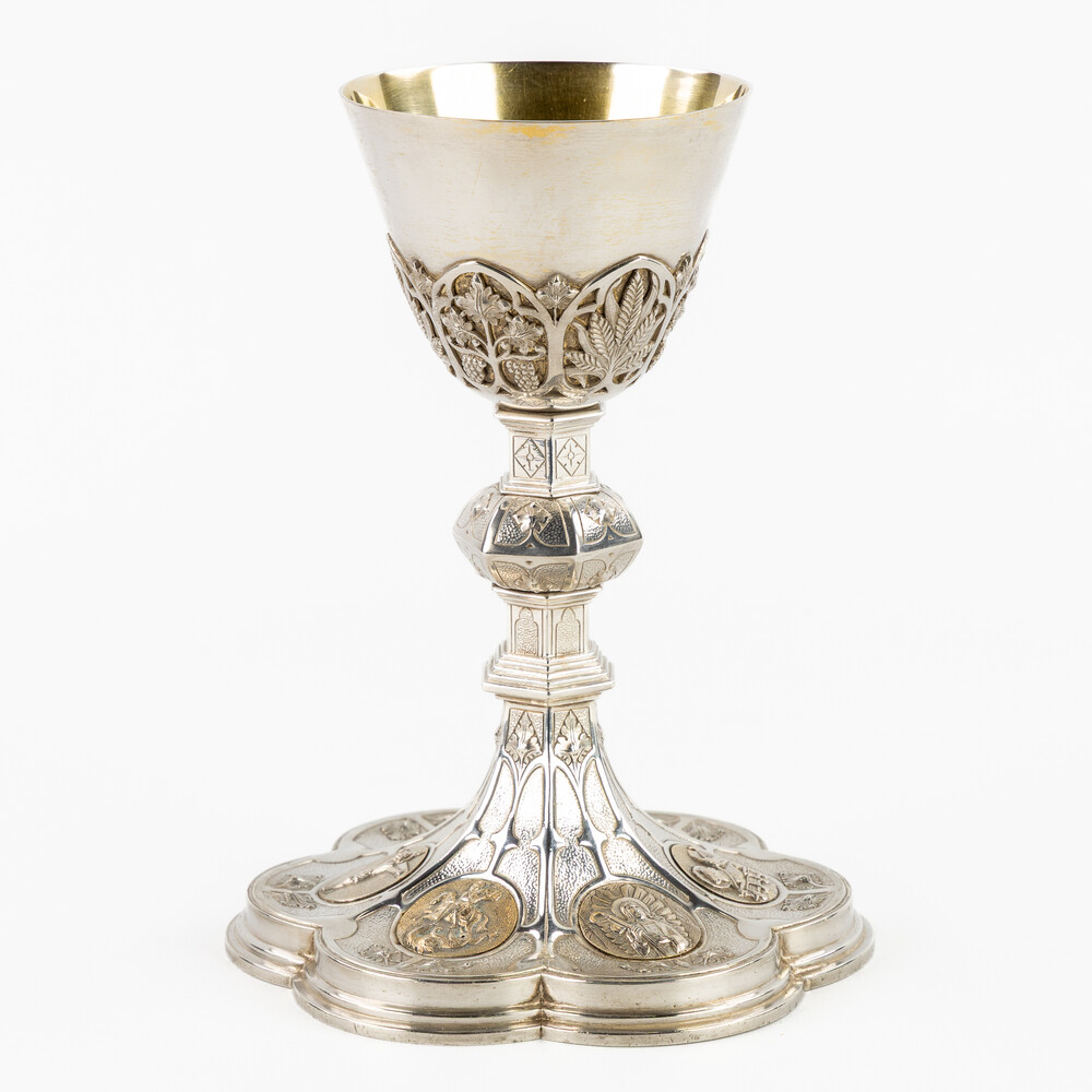 1 Gothic - Style Chalice With Original Case. By Silversmith : Delheid FrèRes