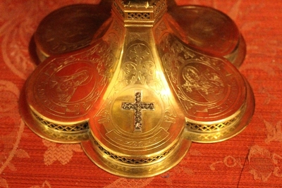 Chalice With Original Paten And Spoon All Silver style Gothic - style en full silver, Dutch 19th century ( anno 1875 )