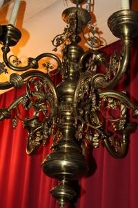 Chandelier style Gothic - style en Brass / Bronze, Belgium 19th century