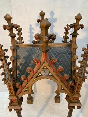 Chapel style Gothic - style en wood polychrome, France 19th century ( anno 1875 )