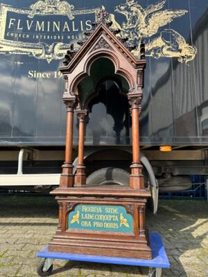 Chapel  style Gothic - Style en Oak wood, Belgium  19 th century ( Anno 1875 )