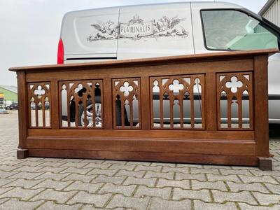 Communion - Kneeler style Gothic - style en Oak wood, Belgium