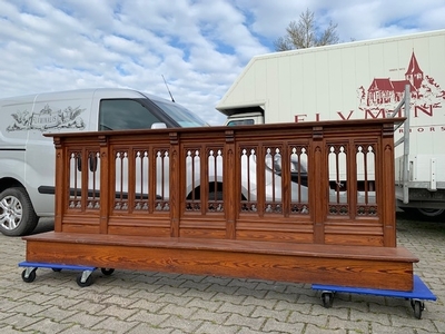 Communion Rail style Gothic - style en Pine, Belgium 19 th century