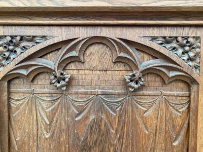 Communion Rail style Gothic - style en Oak wood, Belgium 19 th century