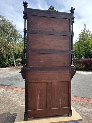 Corner Cabinet style Gothic - Style en Wood / Glass / Brass / Bronze, France 19 th century