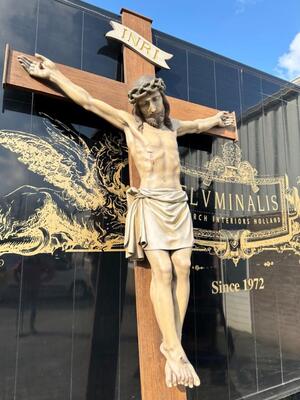 Cross - Corpus Christi  style Gothic - Style en Fully Hand - Carved Wood , Belgium  19 th century ( Anno 1875 )