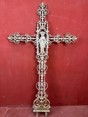 Cross From Graveyard style Gothic - Style en Cast - Iron, France 19 th century