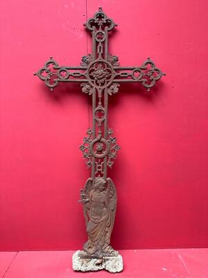 Cross From Graveyard style Gothic - Style en Cast - Iron, France 19 th century