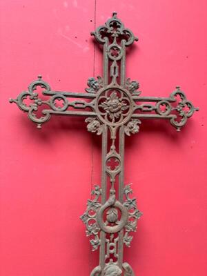 Cross From Graveyard style Gothic - Style en Cast - Iron, France 19 th century