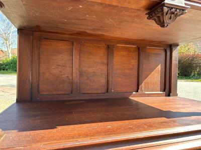 Cabinet style Gothic - Style / Cut - Glass en Walnut wood , France 19 th century