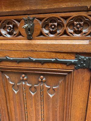 Desk style Gothic - Style en Oak Wood, Belgium 19th century