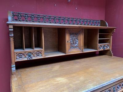 Desk style Gothic - Style en Oak Wood, Belgium 19th century