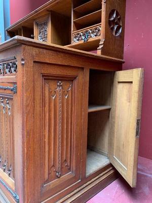 Desk style Gothic - Style en Oak Wood, Belgium 19th century