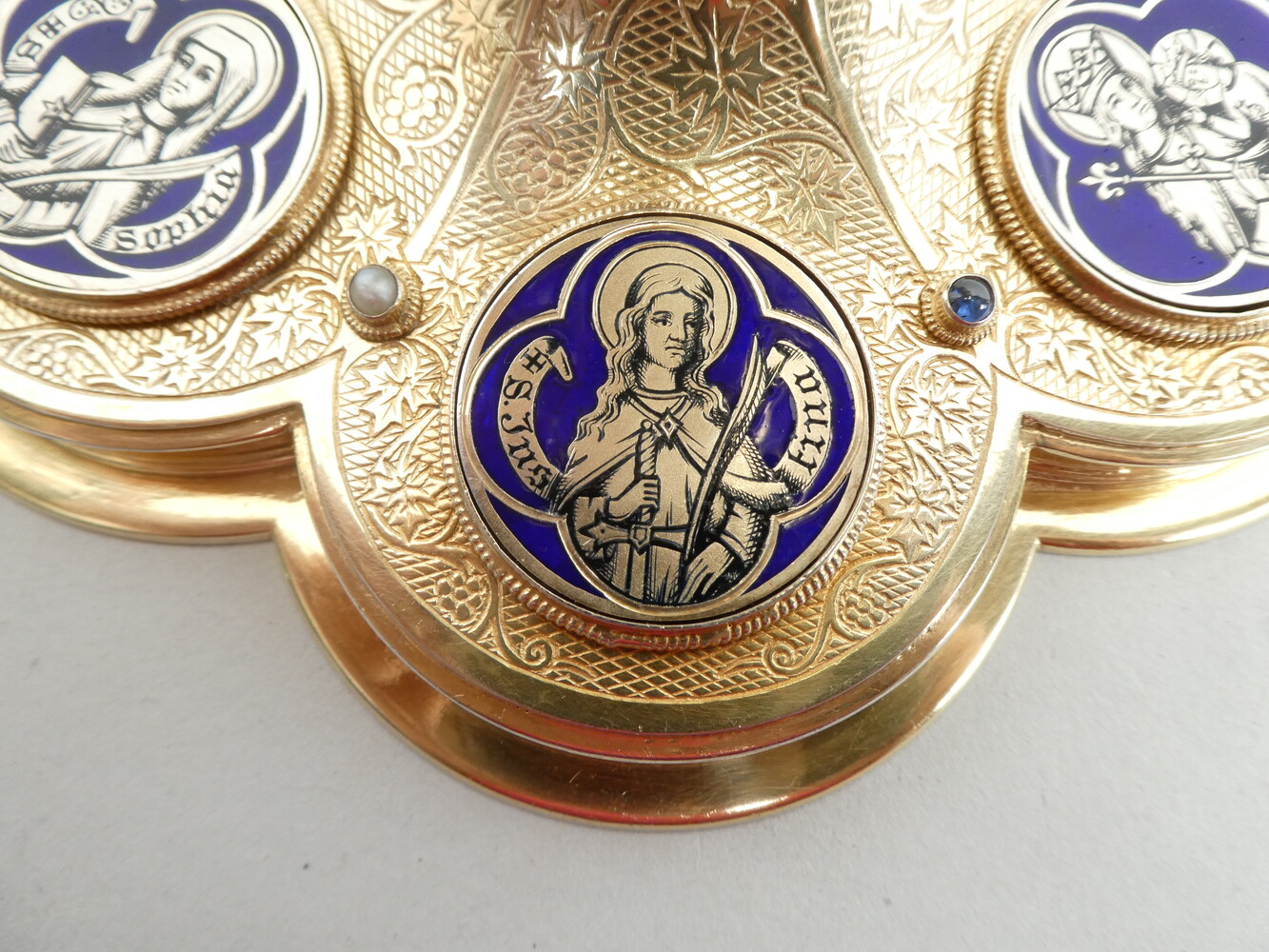 1 Gothic - Style Detail Pictures For Id : 7009294 Exceptional Chalice By Jean - Baptiste Van Damme - Bruges - Belgium With Original Paten, Spoon And Case