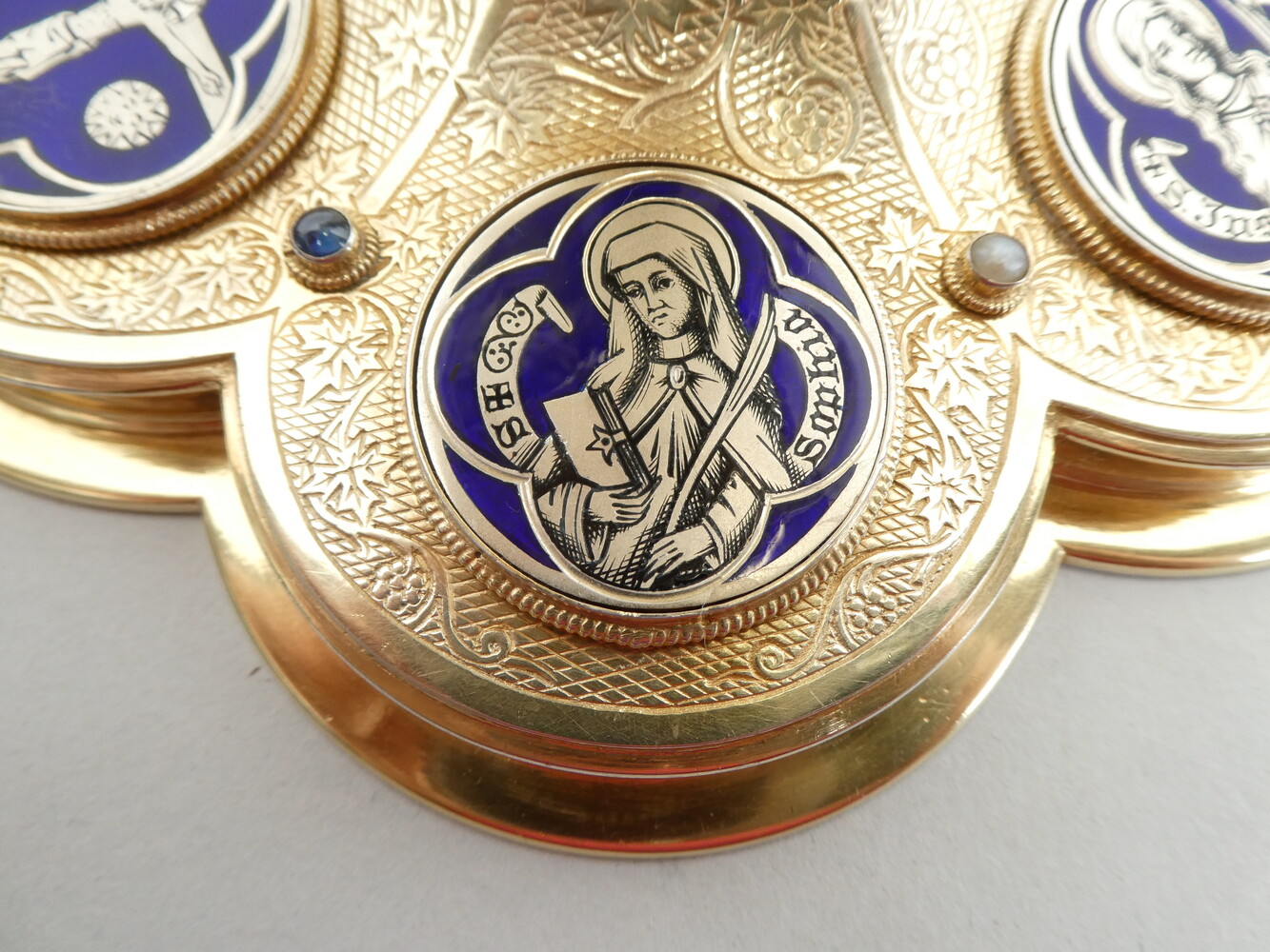 1 Gothic - Style Detail Pictures For Id : 7009294 Exceptional Chalice By Jean - Baptiste Van Damme - Bruges - Belgium With Original Paten, Spoon And Case