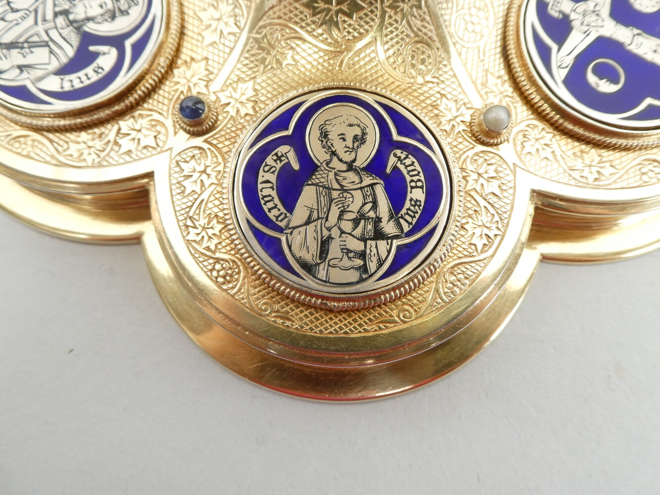 1 Gothic - Style Detail Pictures For Id : 7009294 Exceptional Chalice By Jean - Baptiste Van Damme - Bruges - Belgium With Original Paten, Spoon And Case