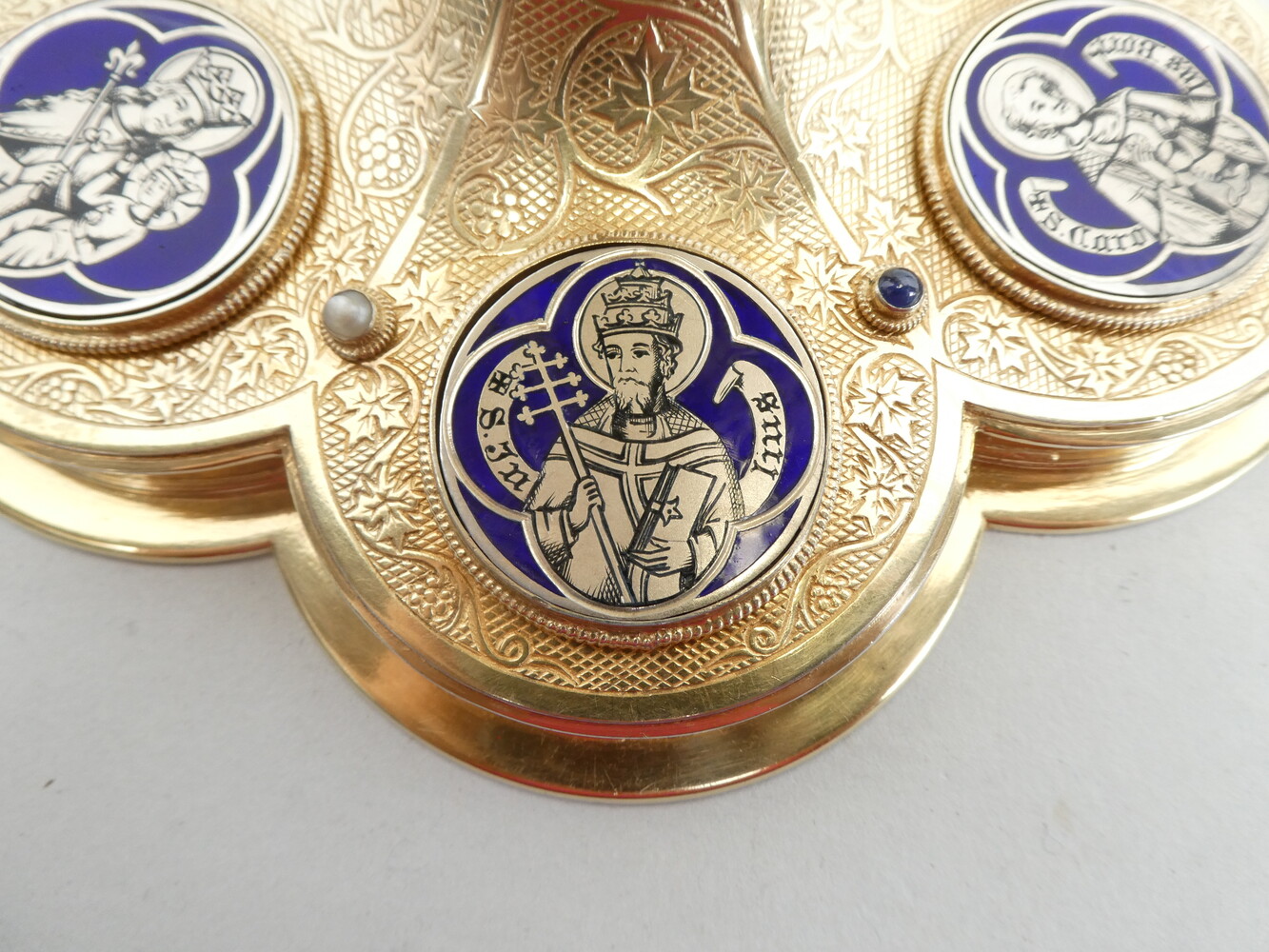 1 Gothic - Style Detail Pictures For Id : 7009294 Exceptional Chalice By Jean - Baptiste Van Damme - Bruges - Belgium With Original Paten, Spoon And Case