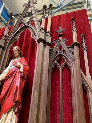 Exceptional Altar style Gothic - style en Oak wood, Belgium 19th century ( anno 1875 )