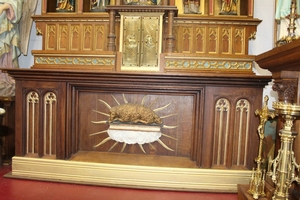 Exceptional Altar style Gothic - style en WOOD OAK, Belgium 19th century (1870)