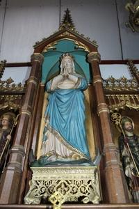 Exceptional Altar style Gothic - style en Oak wood, Belgium 19th century (1870)