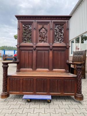 Exceptional Bench style Gothic - Style en Oak wood, Belgium 19 th century