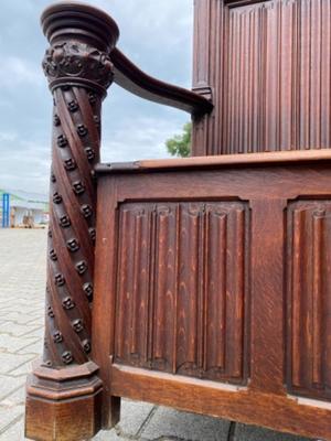 Exceptional Bench style Gothic - Style en Oak wood, Belgium 19 th century