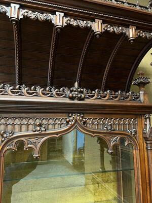 Exceptional Cabinet Expected ! Signed : V. Aimone. style Gothic - Style en Walnut wood , France 19 th century