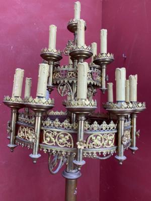 Exceptional Candelabra style Gothic - style en Brass / Bronze, Belgium  19 th century ( Anno 1885 )