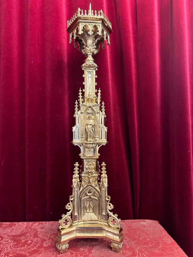1 Gothic - Style Exceptional Candle ( Paschal ) Holder Measures Without Pin