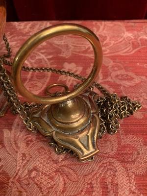 Exceptional Censer style Gothic - style en Brass / Bronze, Belgium 19th century ( anno 1875 )