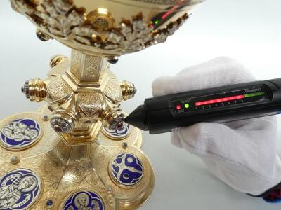 1 Gothic - Style Exceptional Chalice By Jean - Baptiste Van Damme - Bruges - Belgium With Original Paten, Spoon And Case